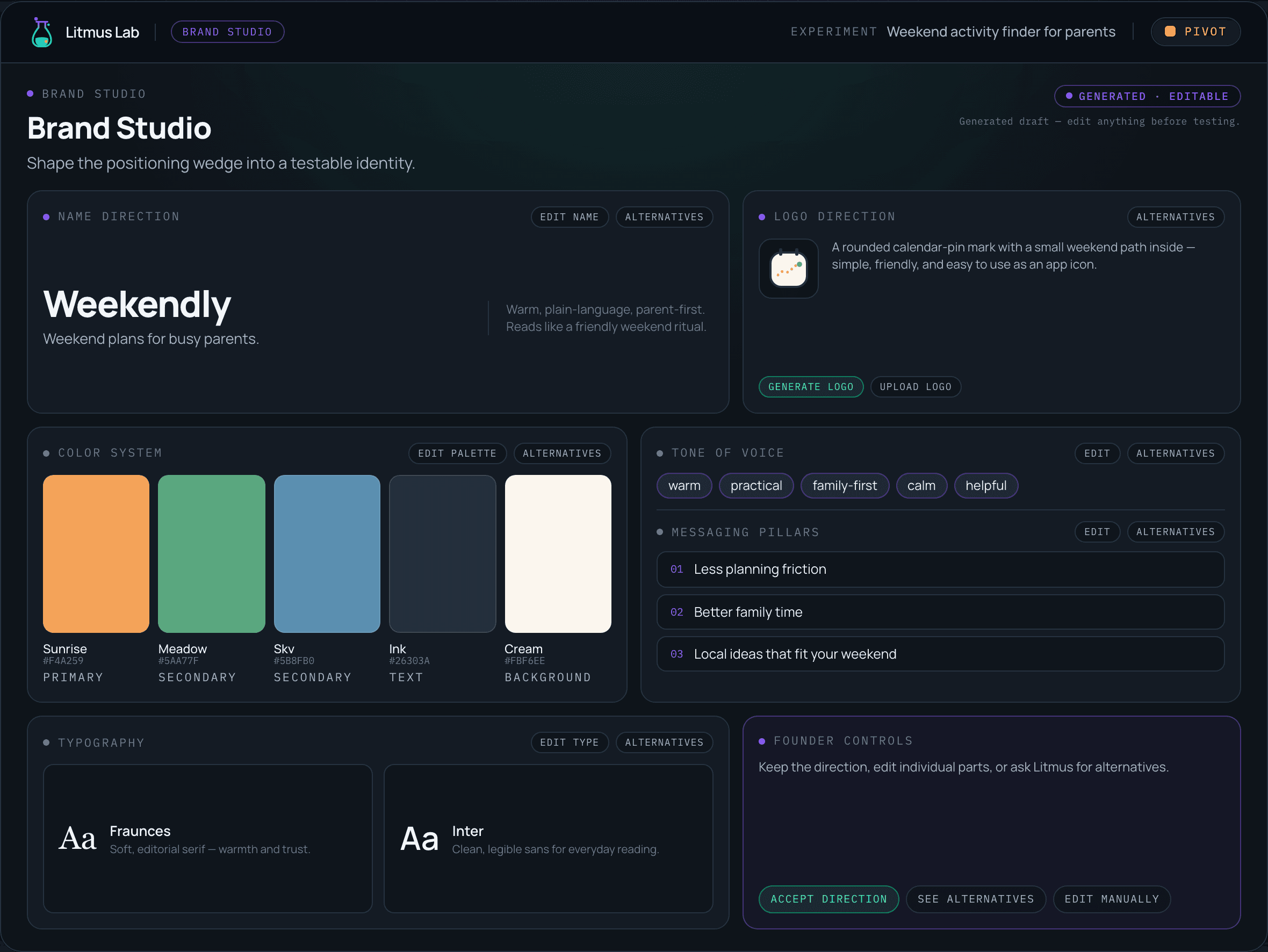 Brand Studio interface